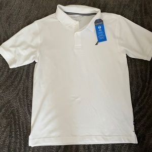 NWT Nautica Whte Boys Short Slve collar shrt 14/16